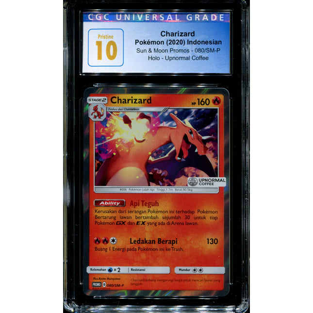 Charizard - 080/SM-P - CGC 10 - Sun & Moon Promos - Indonesian - Upnormal Coffee - Pokemon - 94124