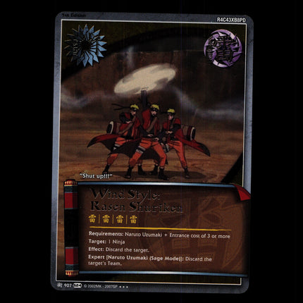 Wind Style: Rasen Shuriken - 907 - NM - 1st Edition Foil - S24 - Naruto CCG - D4-48