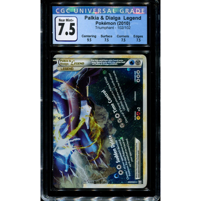 Palkia & Dialga Legend Bottom - 102/102 - CGC 7.5 - Ultra Rare - Triumphant - Pokemon - 68408