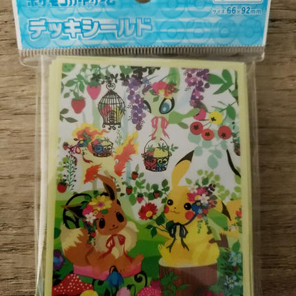 Pikachu & Eevee Flower Time - Japanese - Pokemon - Set of 64 Sleeves