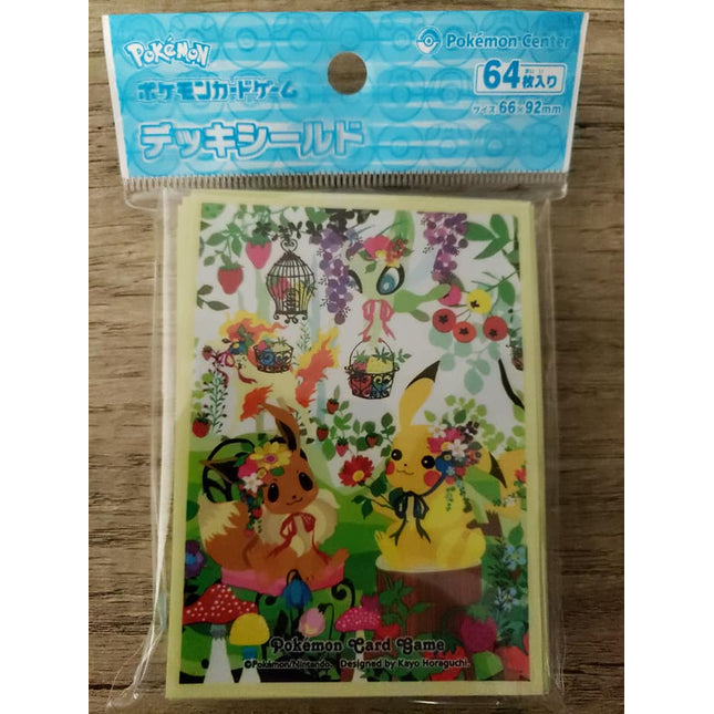 Pikachu & Eevee Flower Time - Japanese - Pokemon - Set of 64 Sleeves