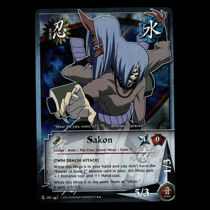 Sakon - 282 - NM - 1st Edition - Foil - Naruto CCG - D3-36