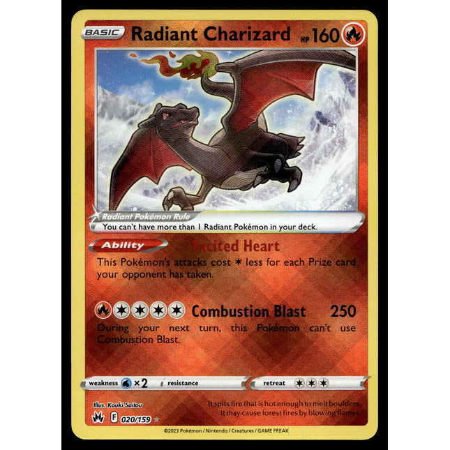 Radiant Charizard - 020/159 - NM - Ultra Rare - Crown Zenith - Pokemon - A7-56