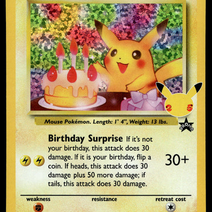 Birthday Pikachu - 24 - NM - Promo - Celebrations - Pokemon - A7-90