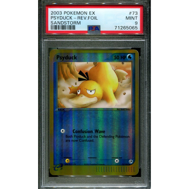 Psyduck - 73/100 - PSA 9 - Reverse Holo - Sandstorm - Pokemon - 65065