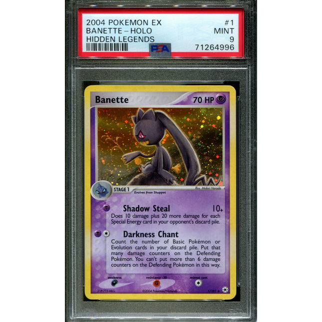 Banette - 1/101 - PSA 9 - Holo - Hidden Legends - Pokemon - 64996