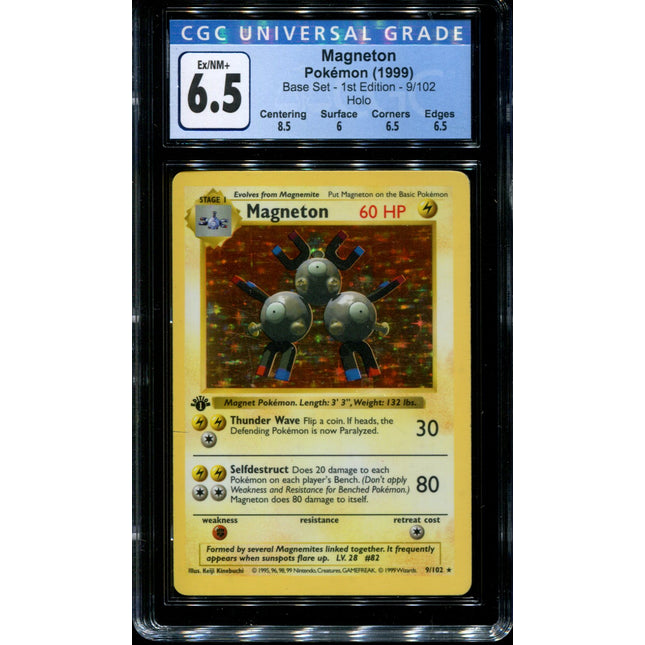 Magneton - 1st Edition - 9/102 - CGC 6.5 Ex/NM+ - Base Set - Shadowless - Pokemon - 68019