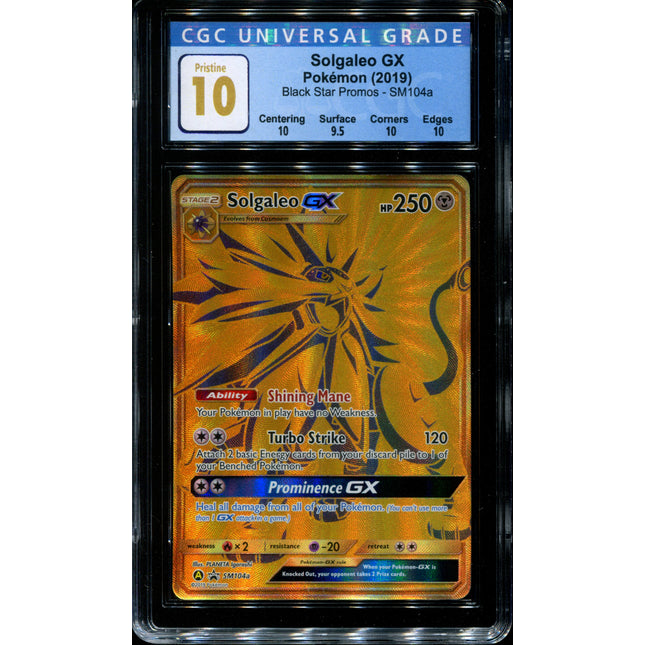 Solgaleo GX - SM104a - CGC 10 Pristine - Black Star Promos - 02063