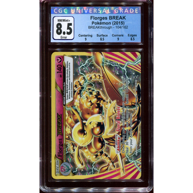 Florges BREAK - 104/162 - CGC 8.5 NM/Mint+ Error - BREAKthrough - Inverted Back - 68367