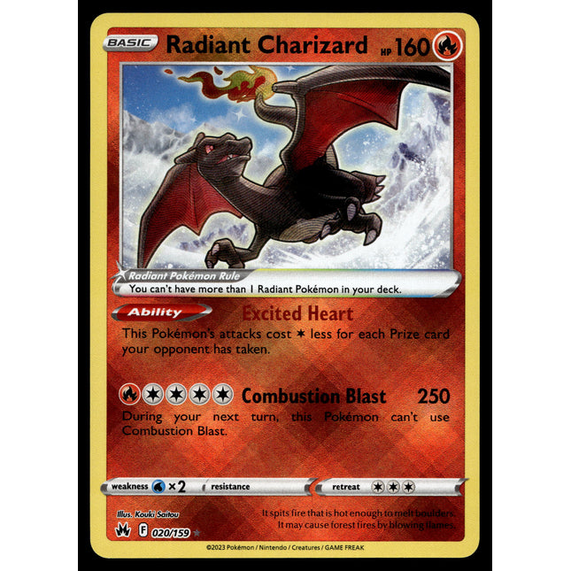 Radiant Charizard - 020/159 - NM - Ultra Rare - Crown Zenith - Pokemon - A7-63