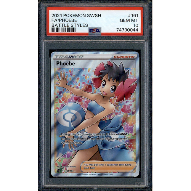 Phoebe - 161/163 - PSA 10 - Full Art - Battle Styles - Pokemon - 30044