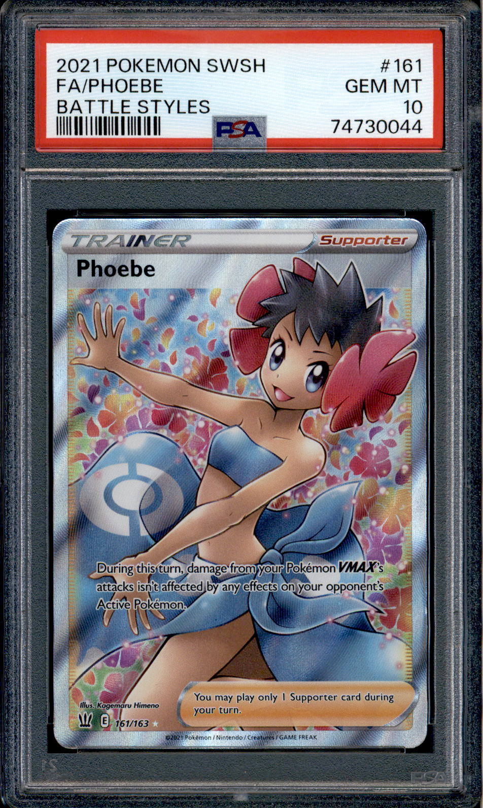 Phoebe - 161/163 - PSA 10 - Full Art - Battle Styles - Pokemon