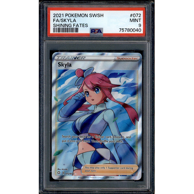 Skyla - 072/072 - PSA 9 - Full Art - Shining Fates - Pokemon - 80040