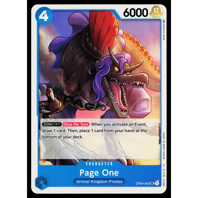 Page One - OP04-053 - NM - Uncommon - English OP04 - One Piece TCG