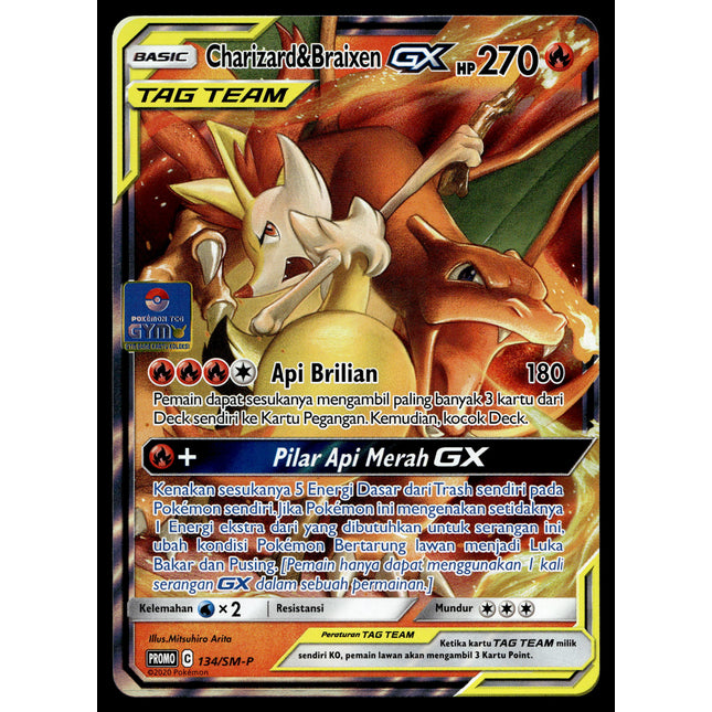 Charizard & Braixen GX - 134/SM-P - PSA NM - Indonesian - Promo - Pokemon - A1-85