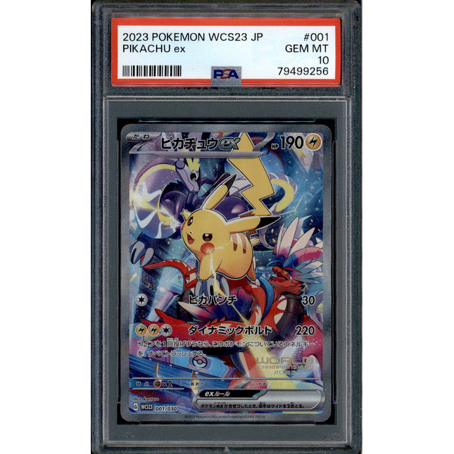 Pikachu ex - 001/030 - PSA 10 - Yokohama 2023 - WCS23 - Pokemon - 99256