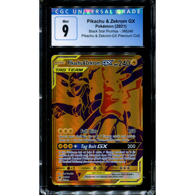 Pikachu & Zekrom GX - SM248 - CGC 9 - Promo - Secret Rare - Pokemon - 5090