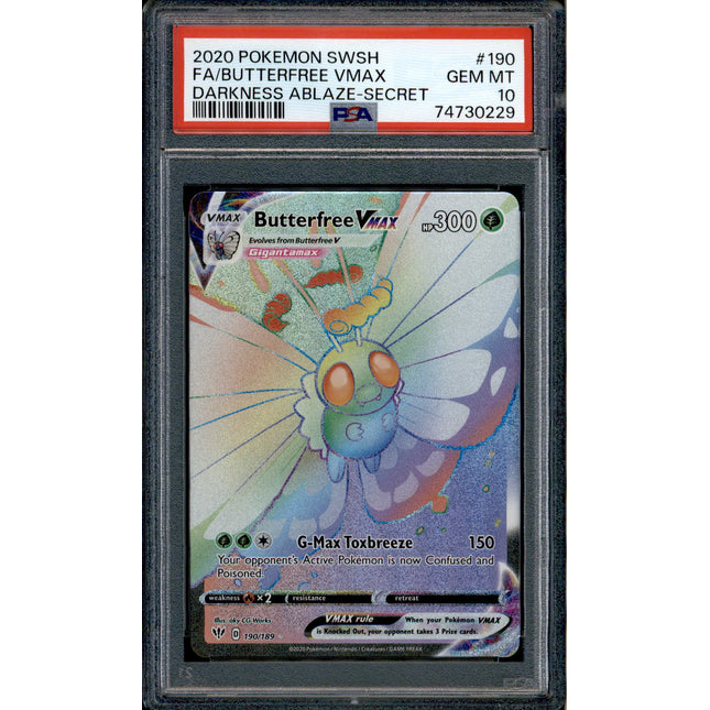 Butterfree Vmax - 190/189 - PSA 10 - Hyper Rare - Darkness Ablaze - Pokemon - 30229
