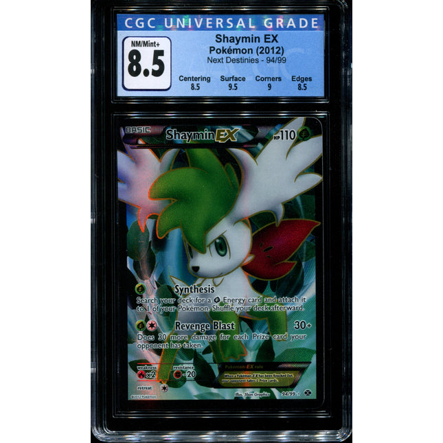 Shaymin EX - 94/99 - CGC 8.5 NM/Mint+ - Next Destinies - 02043