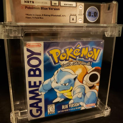 Pokemon Blue - Gameboy - WATA 8.0 - A Seal - Brand New - White E Pixelated - Nintendo