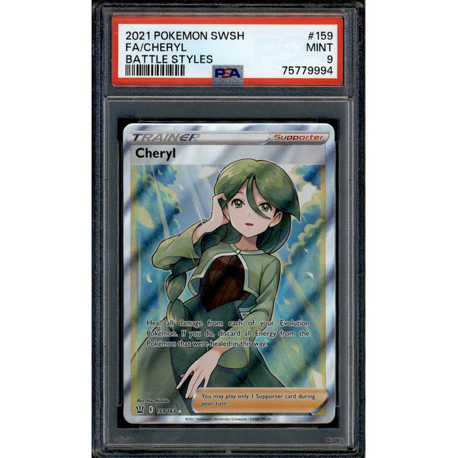 Cheryl - 159/163 - PSA 9 - Full Art - Battle Styles - Pokemon - 79994