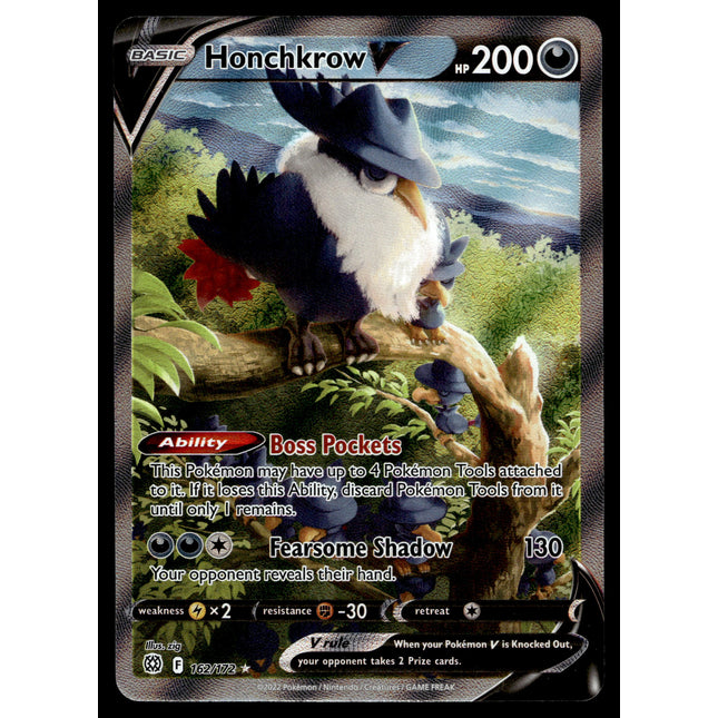 Honchkrow V - 162/172 - NM - Alt Art - Brilliant Stars - Pokemon - A9-122