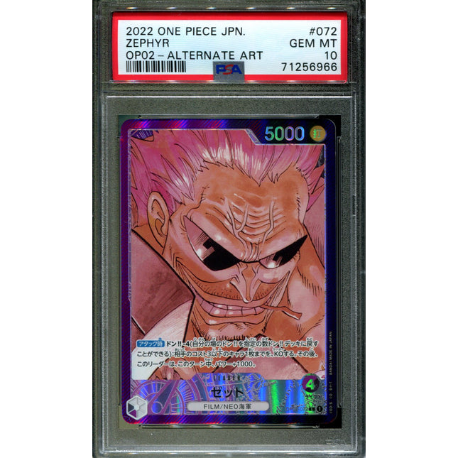Zephyr - OP02-072 - PSA 10 - Alt Art - Paramount War - Pokemon - 56966