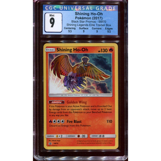 Shining Ho-oh - SM70 - CGC 9 Mint - Black Star Promo - Shining Legends - 68264