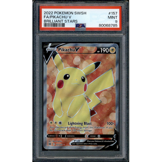 Pikachu V - 157/172 - PSA 9 - Full Art - Brilliant Stars - Pokemon - 68785