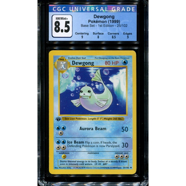 Dewgong - 25/102 - CGC 8.5 - 1st Edition - Base Set - Pokemon - 38112