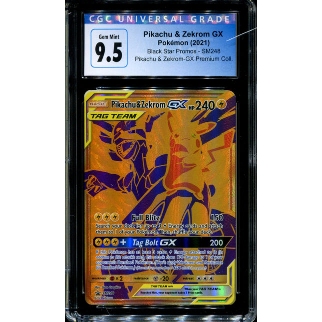 Pikachu & Zekrom GX - SM248 - CGC 9.5 - Black Star Promos - Gold Rare - Pokemon - 92099