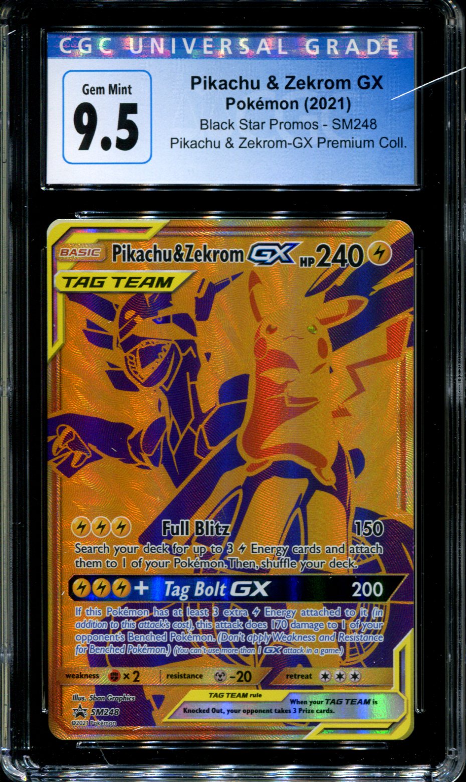 Mega Evolution Pokemon Cards Pikachu & Zekrom GX SM248 Gold Promo Full Art Textured Holo, TAG TEAM, Near Mint Mega Evolution Pokemon Cards Pikachu & Zekrom GX SM248 Gold Promo Full Art Textured Holo, TAG TEAM, Near Mint