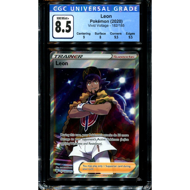 Leon - 182/185 - CGC 8.5 - Full Art - Vivid Voltage - Pokemon - 28260