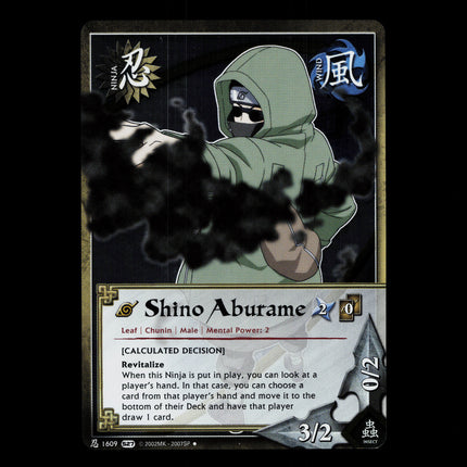 Shino Aburame - 1609 - NM - Unlimited Foil - S27 - Naruto CCG - D3-139