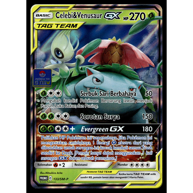 Celebi & Venusaur GX - 133/SM-P - NM - Indonesian Gym - Promo - Pokemon - B1-22