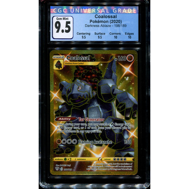 Coalossal - 198/189 - CGC 9.5 Gem Mint - Darkness Ablaze - 68094