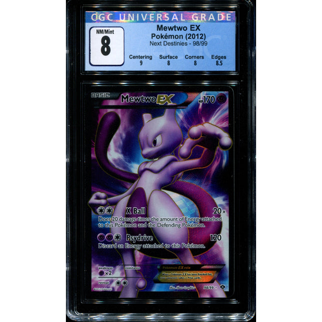 Mewtwo EX - 98/99 - CGC 8 NM/Mint - Next Destinies - 02025