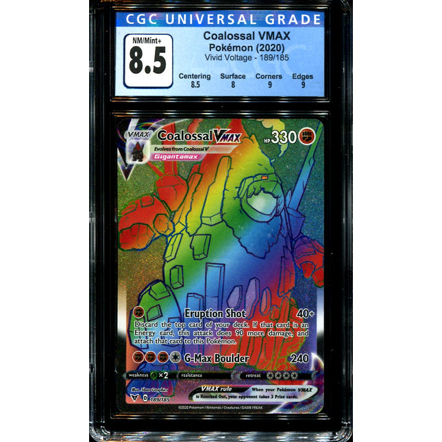 Coalossal Vmax - 189/185 - CGC 8.5 - Hyper Rare - Vivid Voltage - Pokemon - 28299