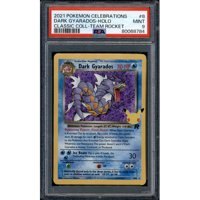 Dark Gyarados - 8/82 - PSA 9 - Holo - Celebrations - Pokemon - 68784