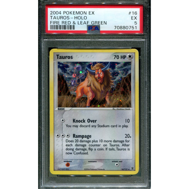 Tauros - 16/112 - PSA 5 - Holo - FRLG - Pokemon - 80751