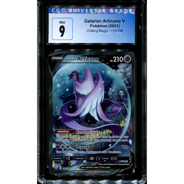 Galarian Articuno V - 170/198 - CGC 9 - Chilling Reign - Alternate Art - Pokemon - 91110