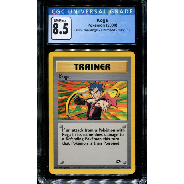 Koga - 106/132 - CGC 8.5 - Unlimited Rare - Gym Challenge - Pokemon -  15311