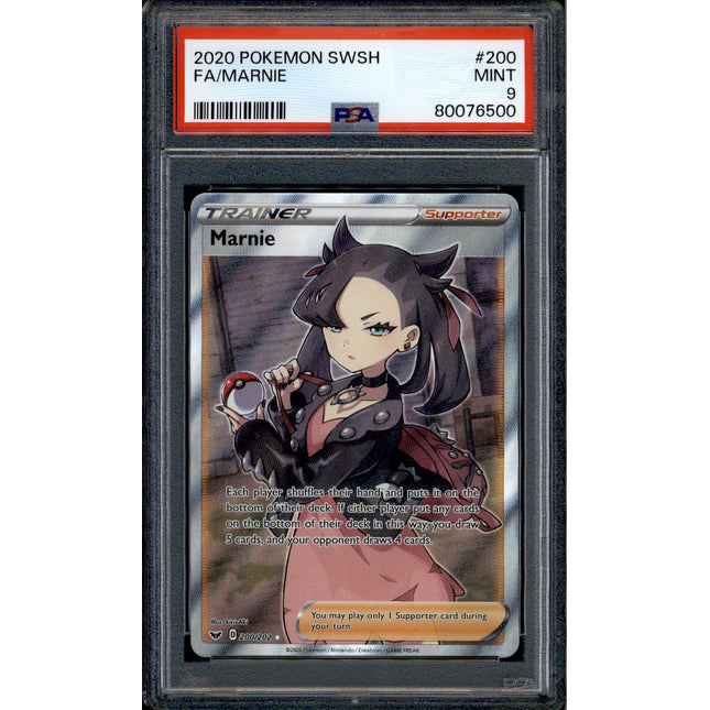 Marnie - 200/202 - PSA 9 - Full Art - Sword & Shield - Pokemon - 76500