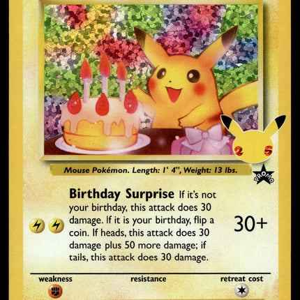 Birthday Pikachu - 24 - NM - Promo - Celebrations - Pokemon - A7-82