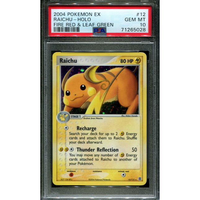 Raichu - 12/112 - PSA 10 - Holo - FRLG - Pokemon - 65028
