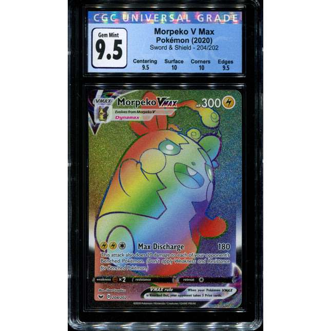 Morpeko Vmax - 204/202 - CGC 9.5 Gem Mint - Sword & Shield - 02306