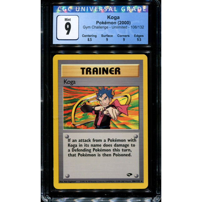 Koga - 106/132 - CGC 9 Mint - Gym Challenge - Pokemon - 37305