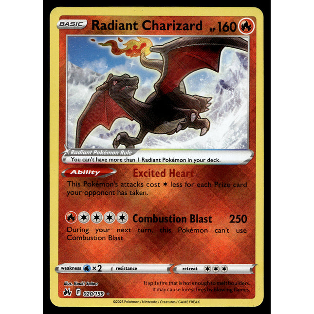 Radiant Charizard - 020/159 - NM - Ultra Rare - Crown Zenith - Pokemon - A7-51