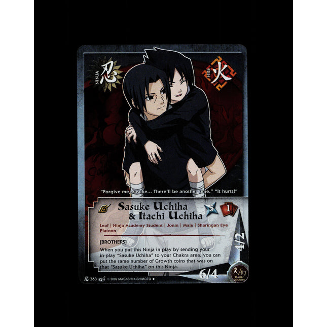 Sasuke Uchiha & Itachi Uchiha - 263 - NM - Unlimited - Foil - Naruto CCG - E1-109