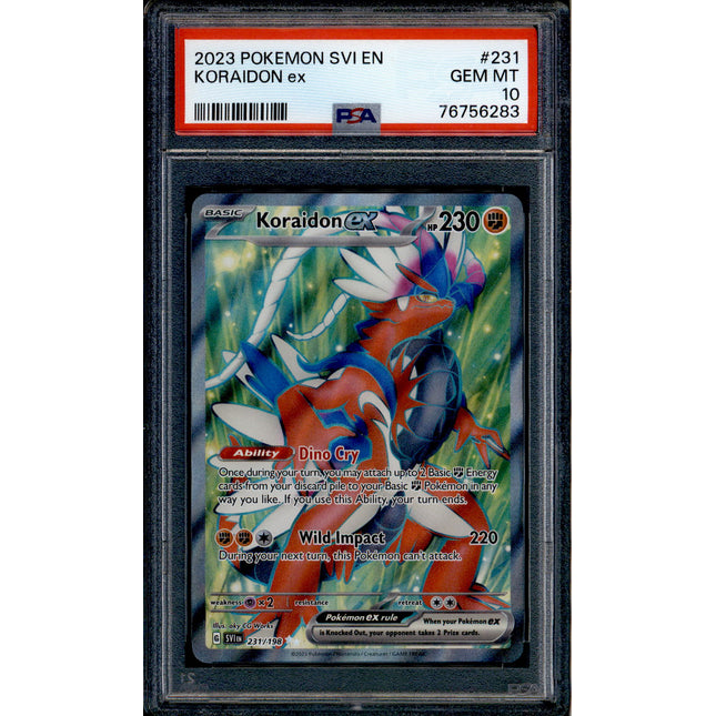 Koraidon ex - 231/198 - PSA 10 - Full Art - SVI - Pokemon - 56283